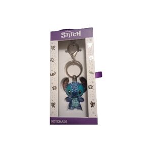 Disney Stitch Sparkling Blue/Silver Keychain Or Bag Charm, NWT